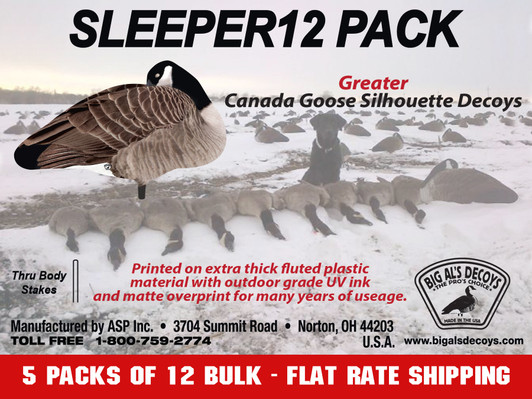 Sleeper 5 Pack Bulk Greater Canada Goose Silhouettes (60 Decoys) Sleeper 5 Pack Bulk Greater Canada Goose Silhouettes (60 Decoys)