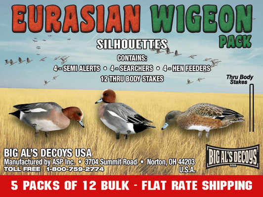 Eurasian Wigeon 5 Pack Bulk Pack Duck Silhouettes (60 Decoys) Eurasian Wigeon 5 Pack Bulk Pack Duck Silhouettes (60 Decoys)