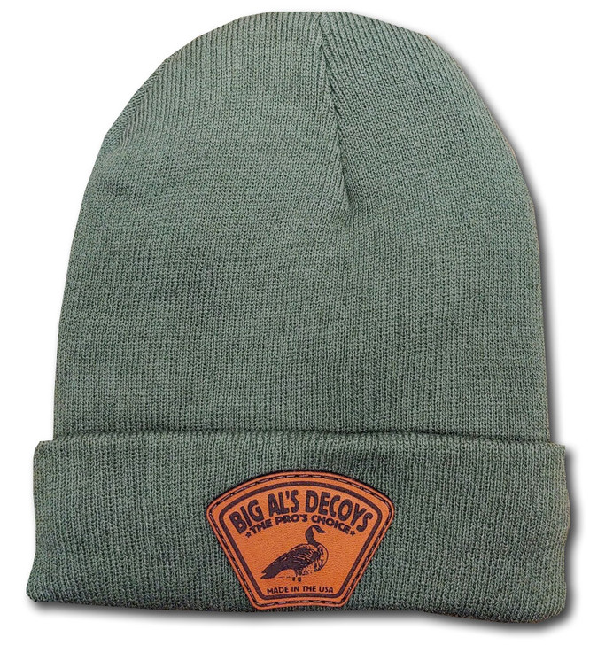 Green Fleece Lined Knit Cap