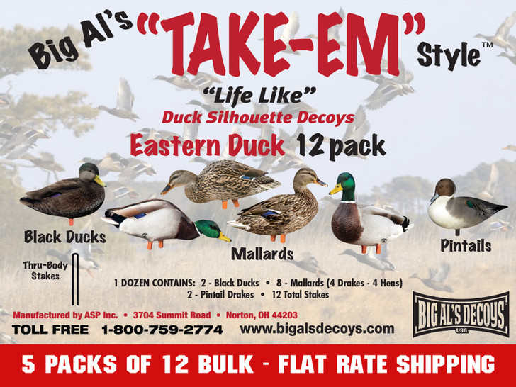 Eastern 5 Pack Bulk Duck Silhouettes (60 Decoys)