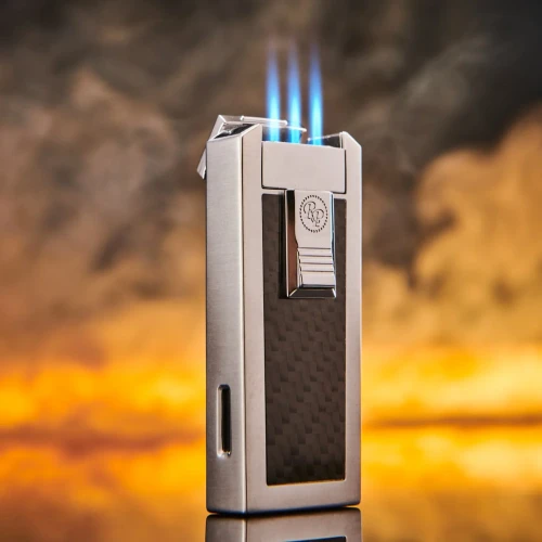 Rocky Patel CFO Triple Torch Silver & Black Lighter