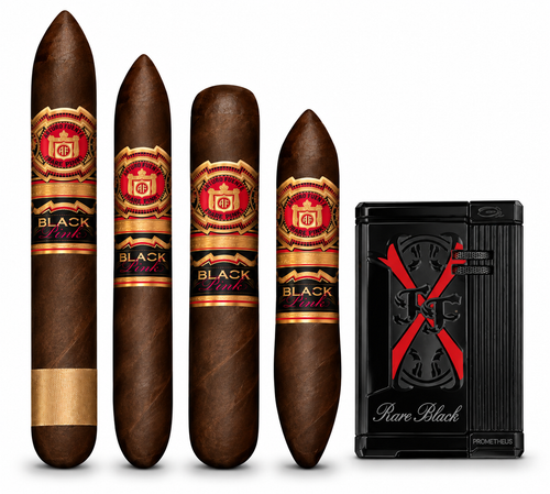 Arturo Fuente Black Pink Sampler + Prometheus Rare Black 25th Anniversary Lighter