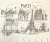 Paris Monuments Ivory Tassel Scarf