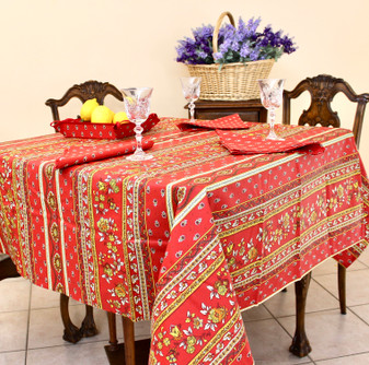 Marat Avignon Red Square FrenchTablecloth 150x150cm Made in France