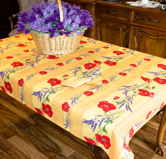 Poppy Yellow 155x120cm  4-6Seats Small Tablecloth Made in France