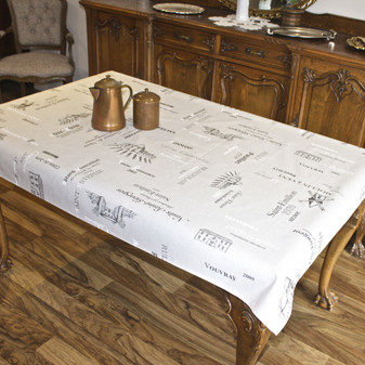 Carte des Vins Lin 155x120cm  4-6Seats Small Tablecloth Made in France