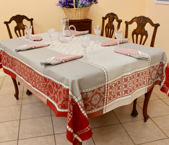 Marius Rust Jacquard French Tablecloth 160x300cm 10seats Made in France