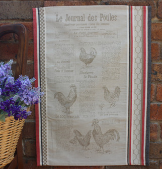 Le Journal des Poules Jacquard Tea Towel Made in France