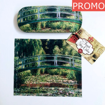 Claude Monet Water Lilies and Japannese Bridge Hard Glasses Case with Microfibre Cloth