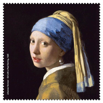 Johannes Vermeer - Girl with a Pearl Earrings Microfiber Cleaning Cloth Made in France