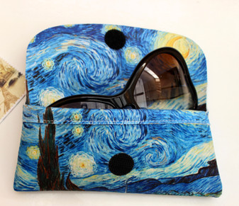  Vincent Van Gogh Starry Night Soft Velour Glasses  Case Made in France