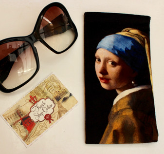 Johannes  Vermeer Girl with a Pearl Earring Soft Velour Sunglasses Pouch Made in France
