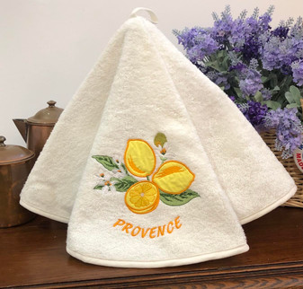 Lemon Ecru French Round Hand Towel