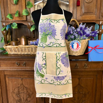  Apron Lavender Ecru Made in France