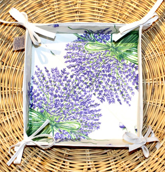 French Bread Basket Lavender Ecru Made in France