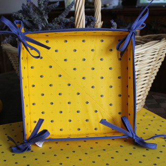 French Bread Basket Ramatuelle-Calissons Yellow/Blue Made in France