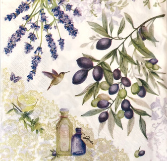 20 Paper Napkins Lavender and Olives from Provence 33x33cm