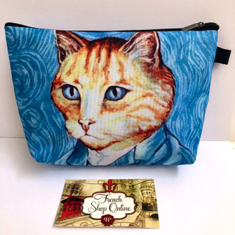 Vincent Van Cat Self Portrait Blue Cosmetic bag