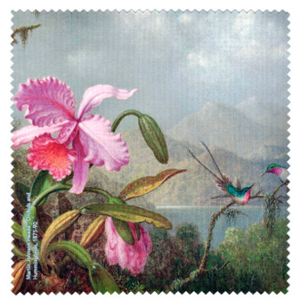 Martin Johnson Heade Orchid and Hummingbirds 1875-90 Microfiber Cleaning Cloth Made in France