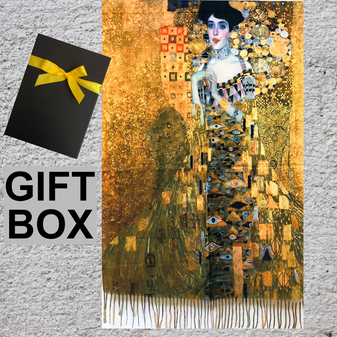 Gustav Klimt Adele Bloch Baurer Art Thick Soft Shawl Scarf  in Giftbox