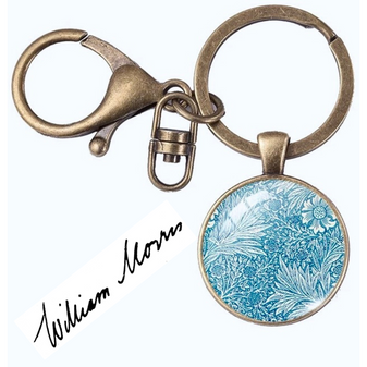 William Morris Blue  Keychain Keyring