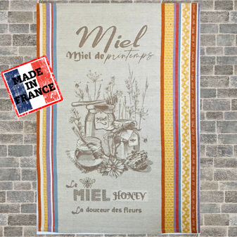 Honey Jacquard Tea Towel Made in France