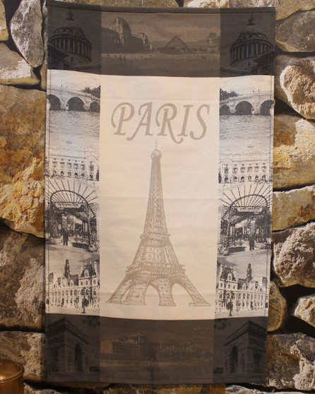 Paris Taupe  Kitchen French  Tea Towel Made in France