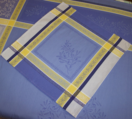 Olivia Blue French Jacquard Napkin Made in France