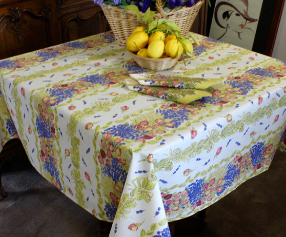 Lavener&Roses Square Tablecloth 150x150cm Made in France
