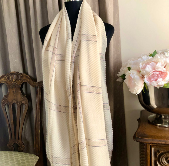 Elegant scarf wrincle Beige