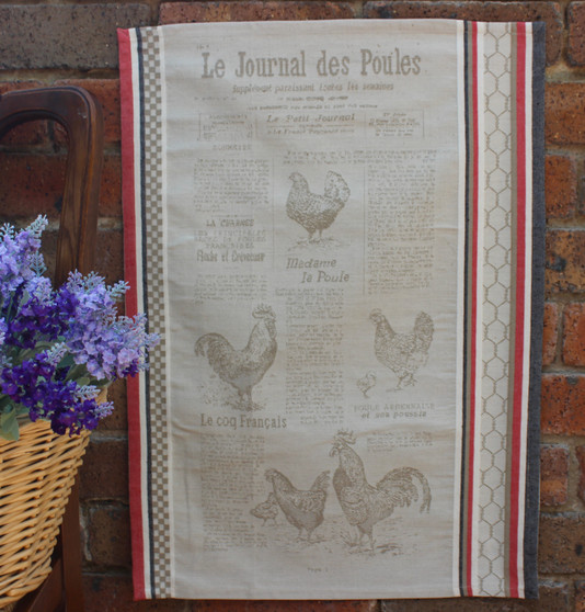 Le Journal des Poules Jacquard Tea Towel Made in France