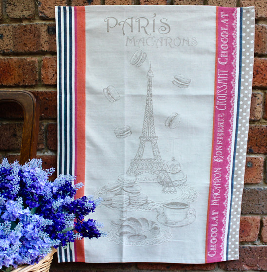 Macarons Jacquard Tea Towel Made in France