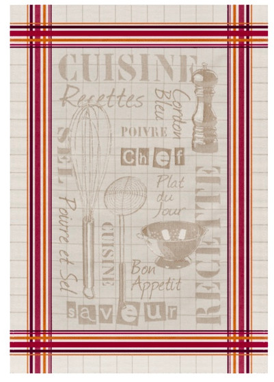 Cuisine Jacquard Tea Towel Made in France