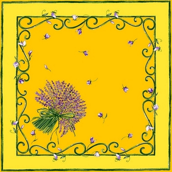 Lavender Yellow French Serviette Napkin Made in France