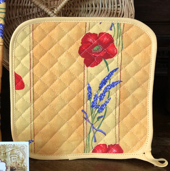 Pot Holder Poppy Yellow  Made in France