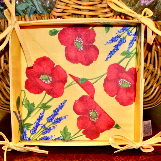 French Bread Basket Poppy Yellow Made in France