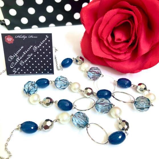 Blue Lux Necklace 41cm long