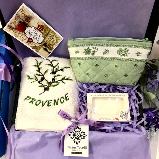 Provence Gift Box Ecru Olive Purse