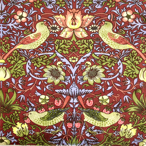 20 Paper Napkins William Morris Strawberry Thief Burgundy 33x33cm