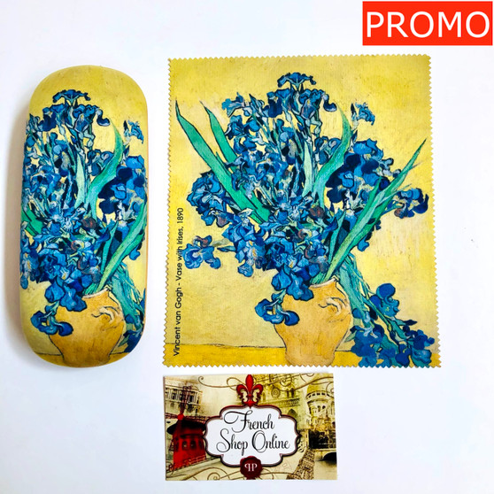 Vincent Van Gogh Vase with Irises Hard Glasses Case with Microfibre Cloth