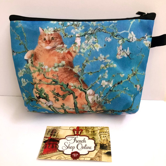 Cat Almond Blossom Cosmetic bag