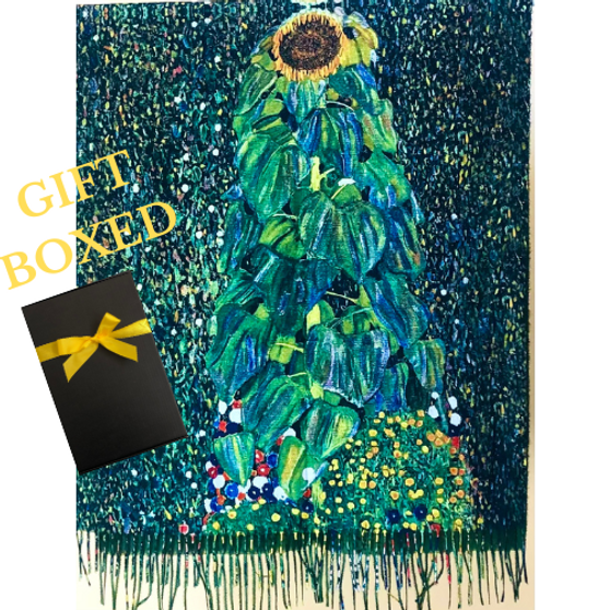 Gustav Klimt Sunflower Masterpiece Thick Soft Shawl/Wrap in Giftbox
