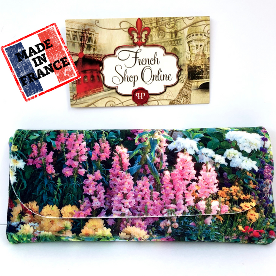 Giverny Garden Soft Velour Glasses  Case Made in France