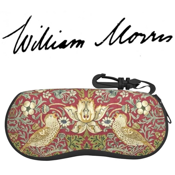 William Morris Strawberry Thief Burgundy Glasses Case