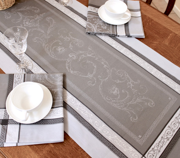 Versaille Pearl 51x166cm French Jacquard Tapestry Style Runner Made in France