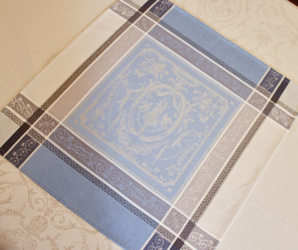 Versaille Blue French Jacquard Napkin Made in France