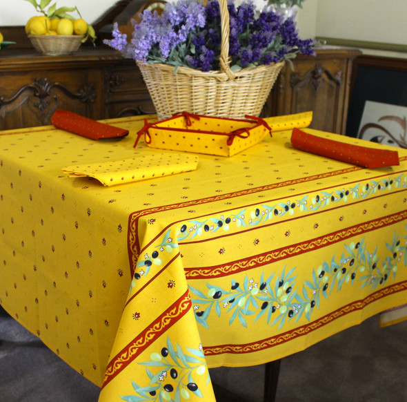 tellow tablecloth