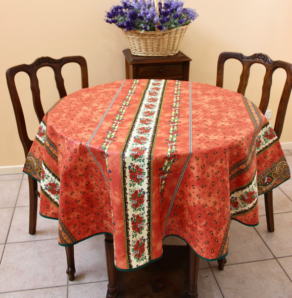 150cm Round French Tablecloth COATED Stain resistant
