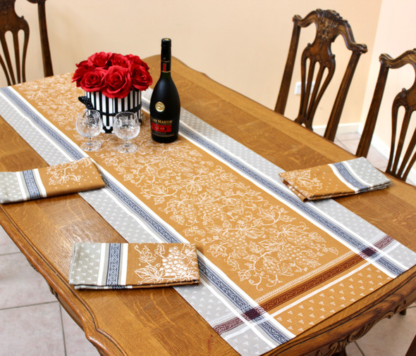 Coteau Cinnamon 53x164cm Jacquard Runner Made in France