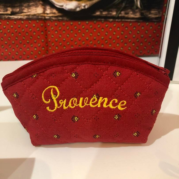 Coin/Cosmetic Bag Calissons Provence Red/Yellow Made in France
